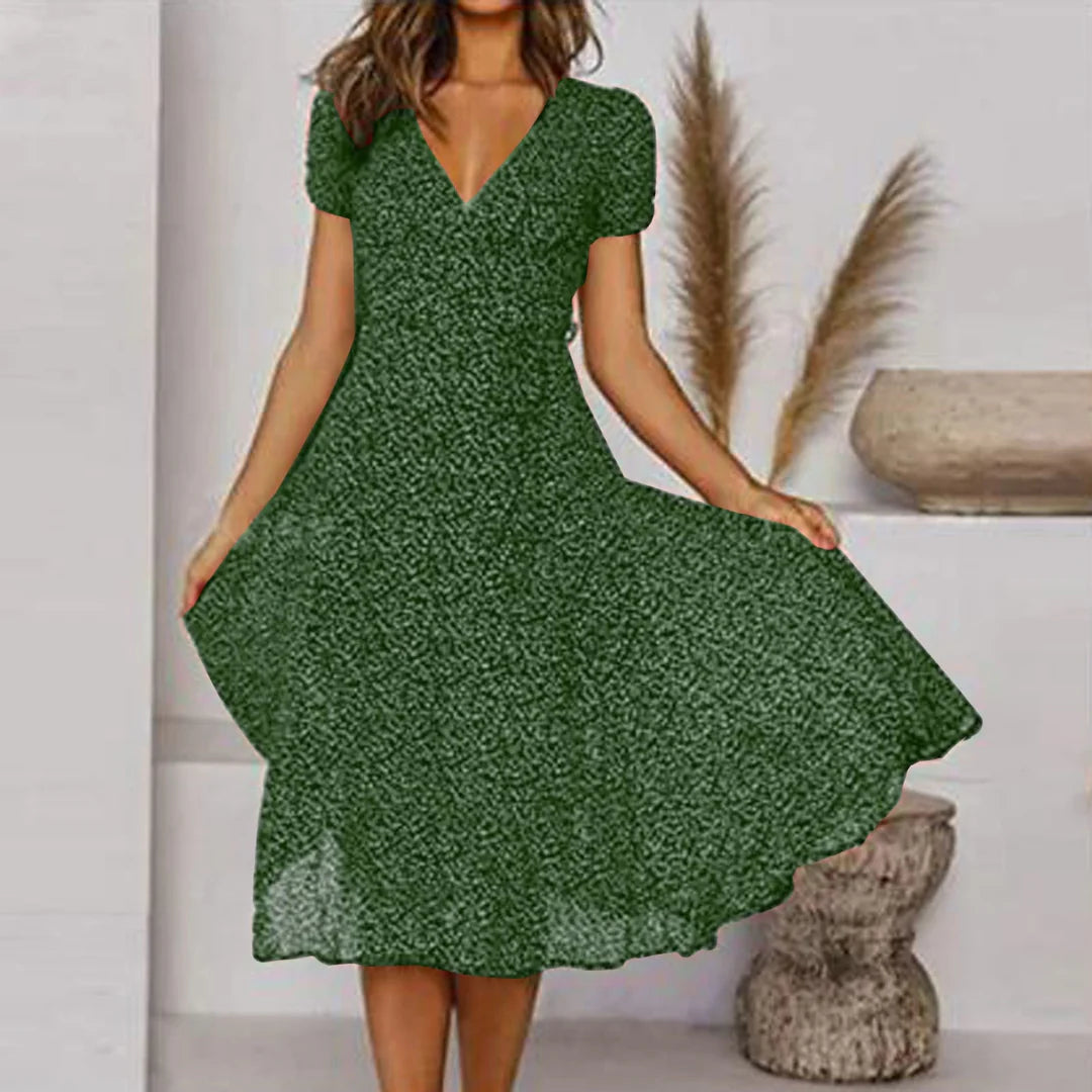 Elegantes Midi-Kleid für Damen mit V-Ausschnit
