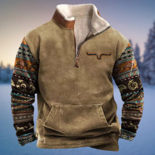 Herren warmer Pullover mit hohen Kragen | Norweger