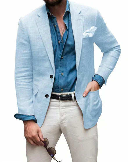 Herrenblazer mit strukturiertem Material und schmalem Schnitt