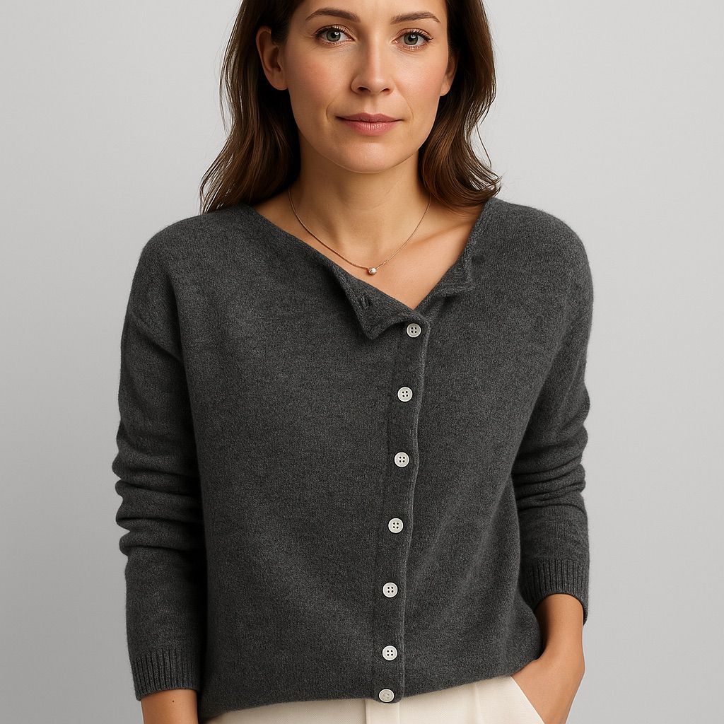 Damen Strick Pullover mit Knopfleiste – Elegant & Weich