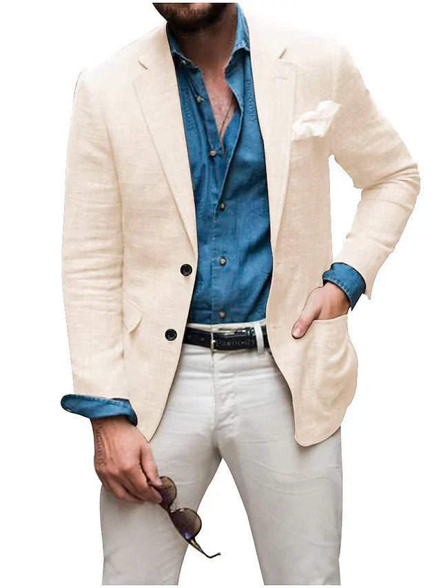 Herrenblazer mit strukturiertem Material und schmalem Schnitt