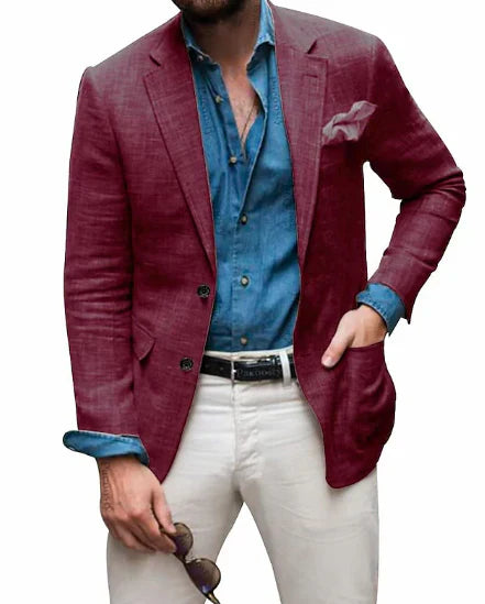 Herrenblazer mit strukturiertem Material und schmalem Schnitt