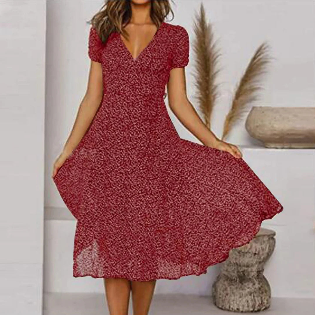 Elegantes Midi-Kleid für Damen mit V-Ausschnit