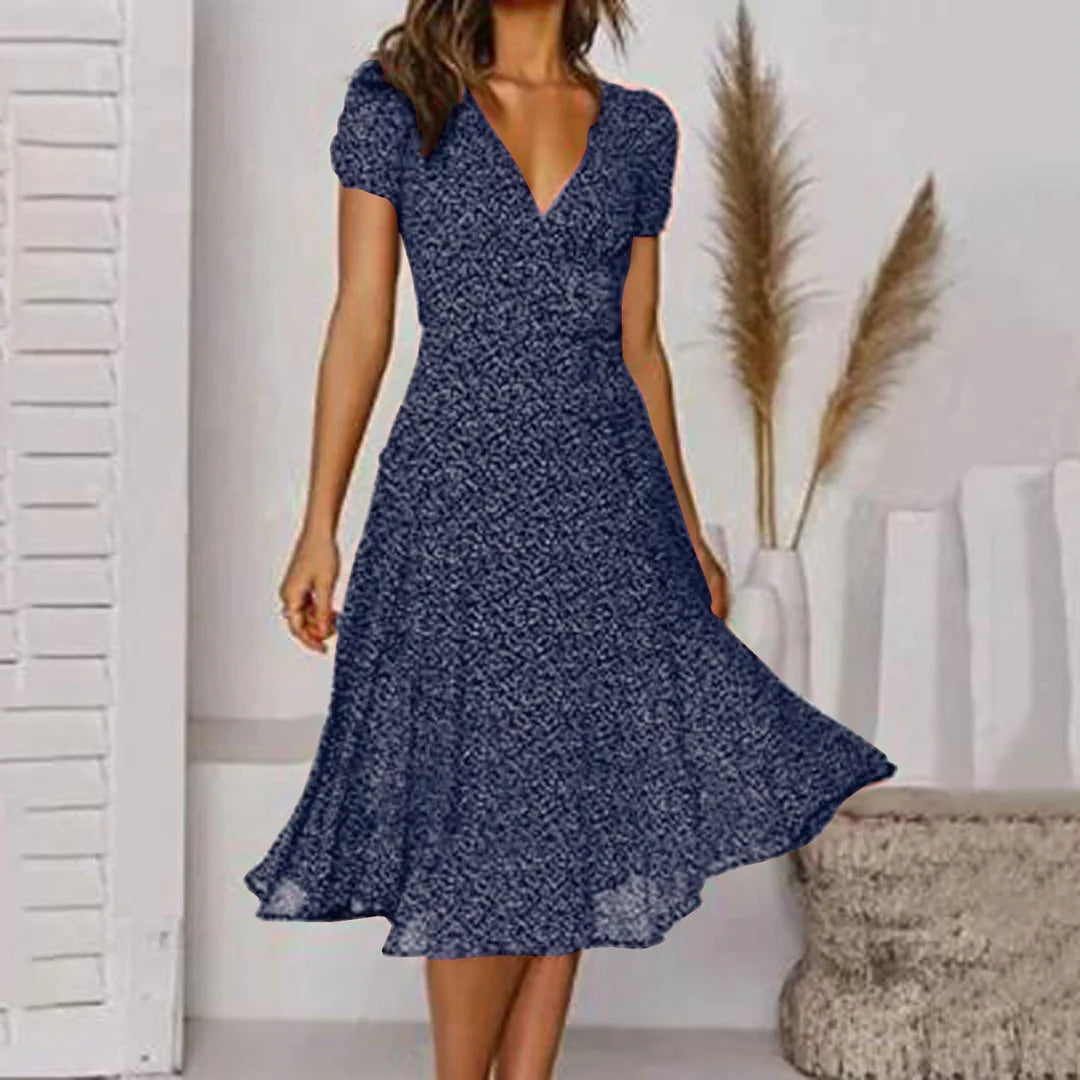 Elegantes Midi-Kleid für Damen mit V-Ausschnit