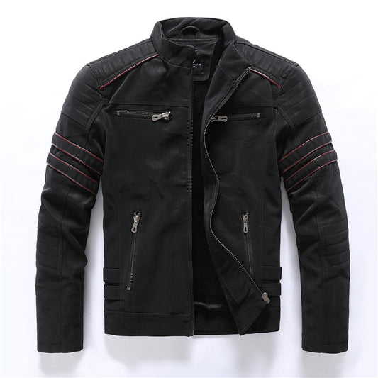 Premium Biker Jacke für Herren mit Reißverschluss