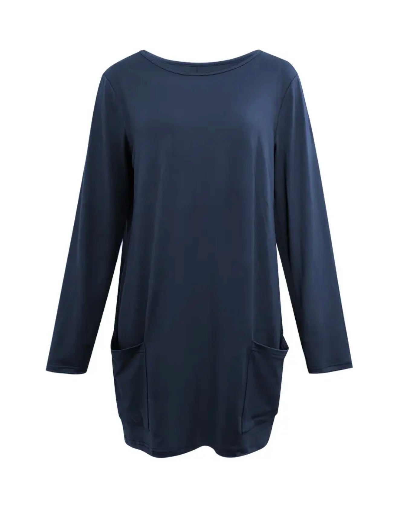 Damen Pullover mit Rundhalsausschnitt und Taschen