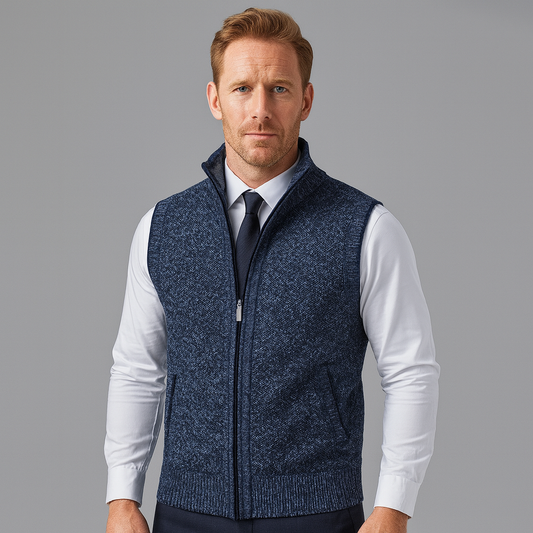 Elegante Strickjacke für Herren | Strickweste mit Zipper