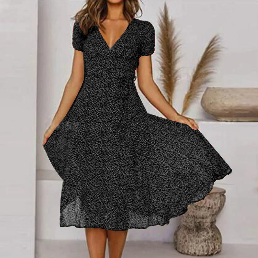 Elegantes Midi-Kleid für Damen mit V-Ausschnit