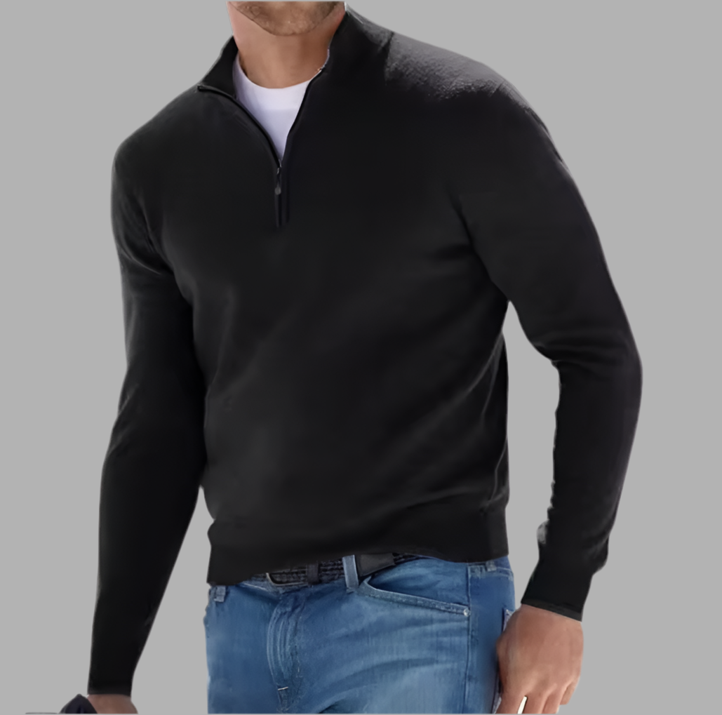 Eleganter Herrenpullover mit Modernem Stehkragen und Bequemer Passform