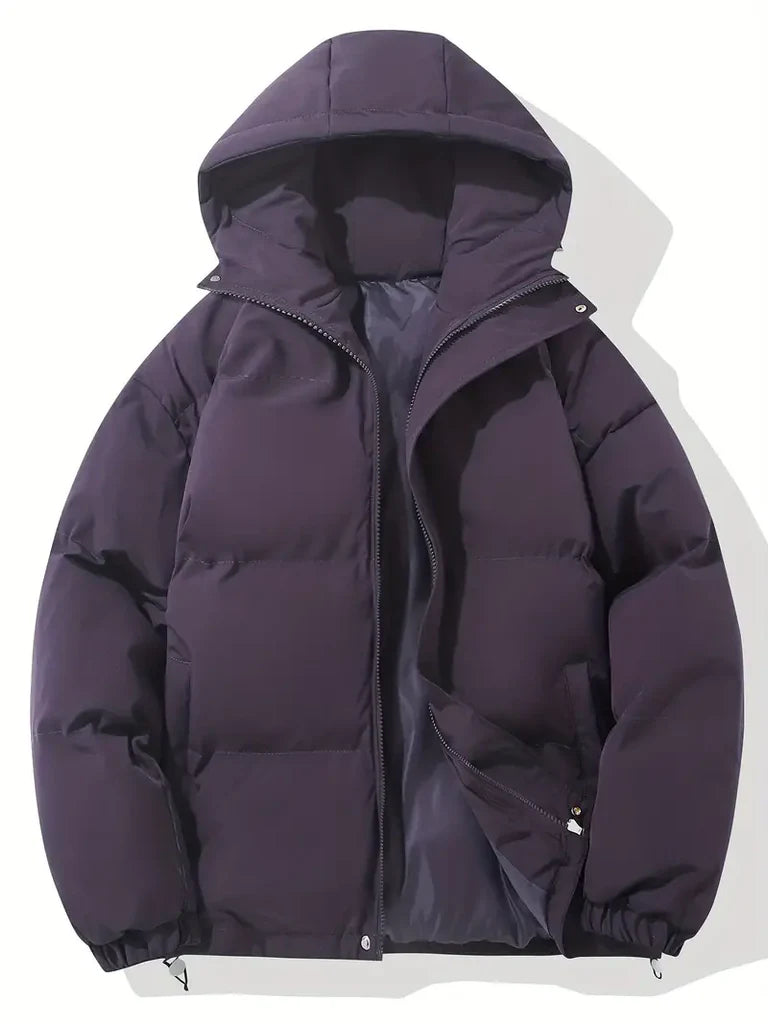 Stilvolle kurze Steppjacke für Damen mit Kapuze und Reißverschluss