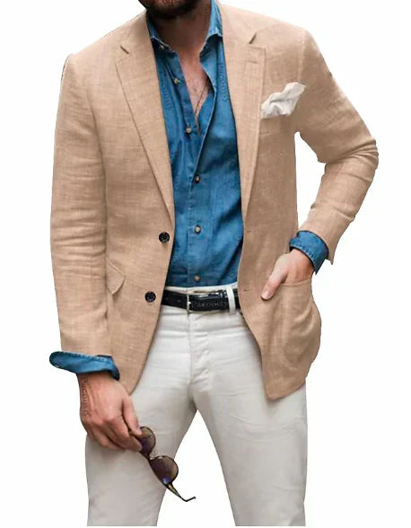Herrenblazer mit strukturiertem Material und schmalem Schnitt