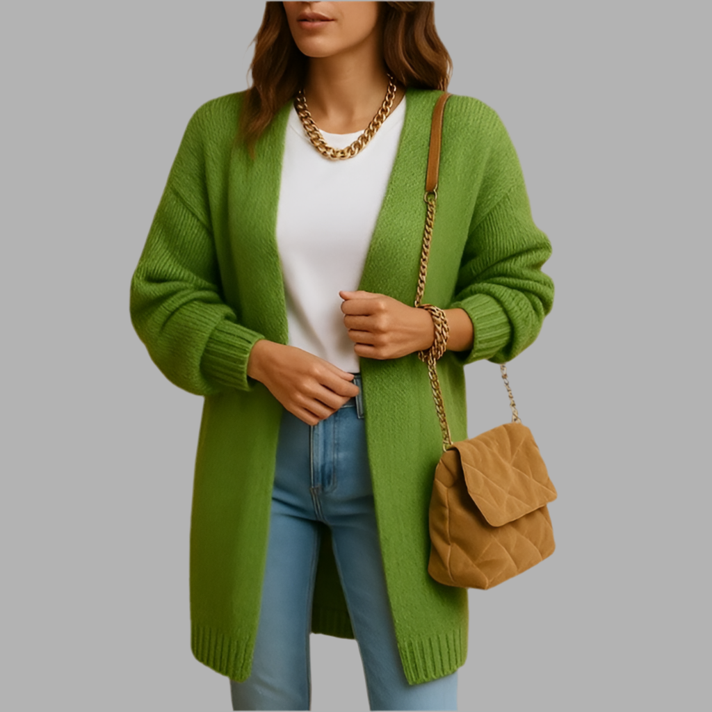 Lange Strickjacke ohne Verschluss