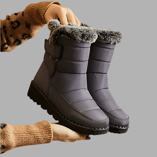 Stiefel Winter Damen – Warm gefütterte Steppstiefel mit Profilsohle