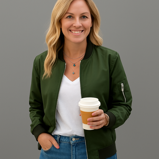 Damen Bomberjacke mit Zipper | Übergangsjacke