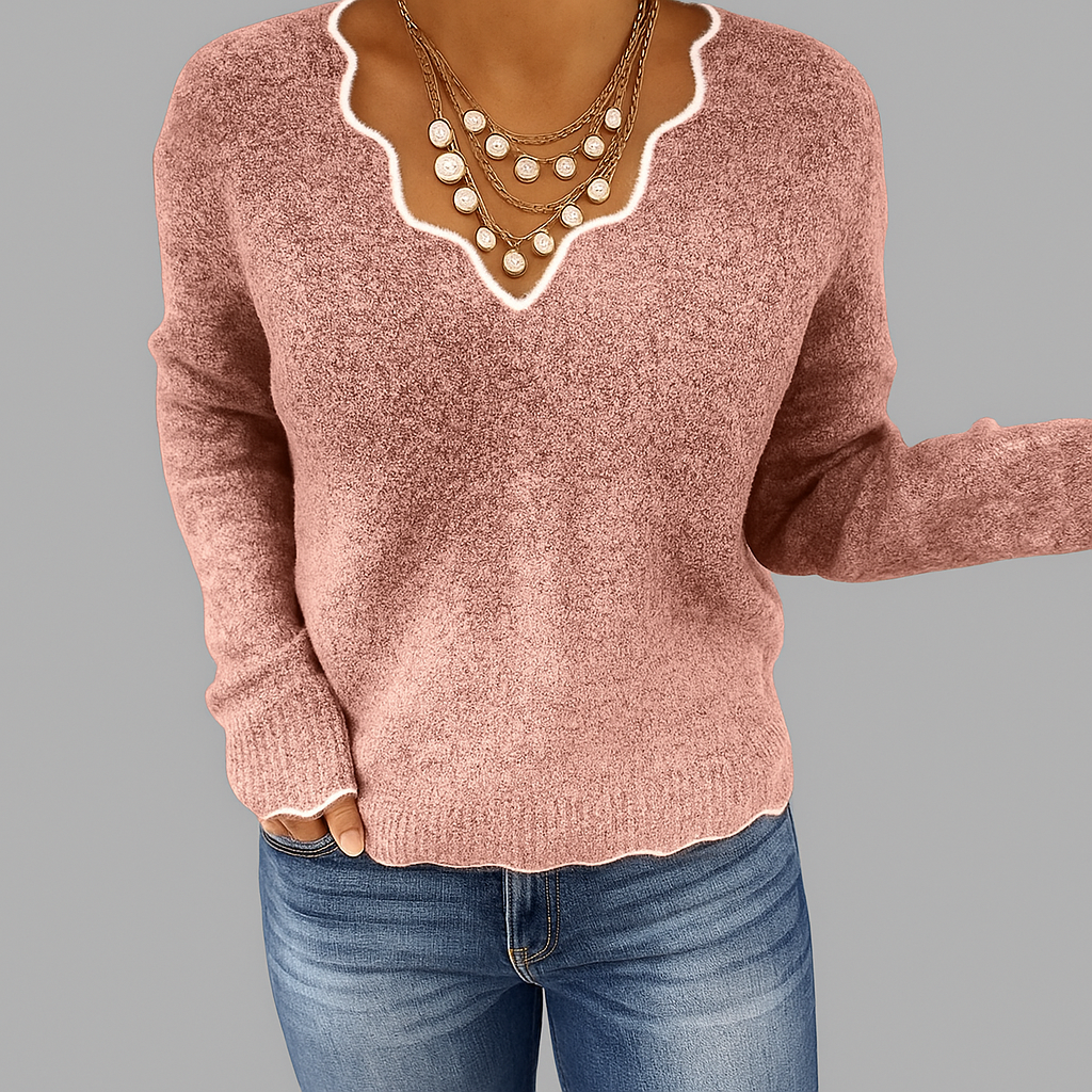 Damenpullover mit V-Ausschnitt – Feminin & Elegant