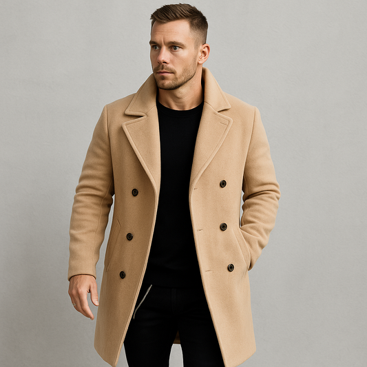 Eleganter langer Mantel für Herren | Warm