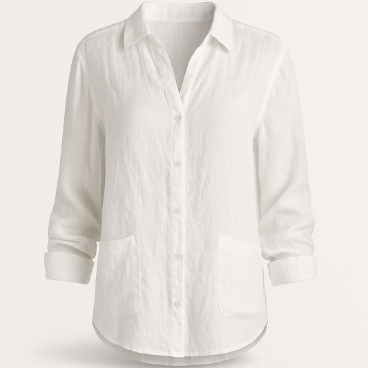 Damen Bluse mit Hemdkragen und aufgesetzten Taschen