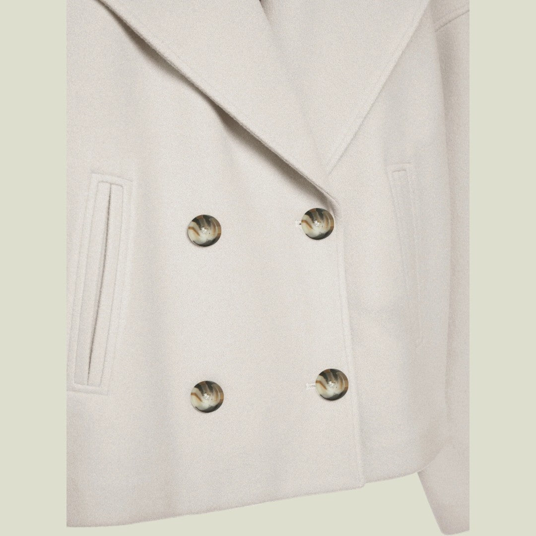 Damen Kurzjacke mit Reverskragen und doppelreihiger Knopfleiste