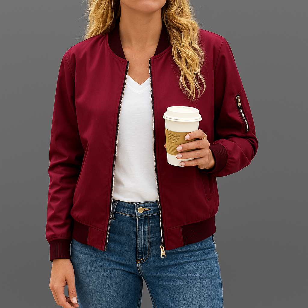 Damen Bomberjacke mit Zipper | Übergangsjacke