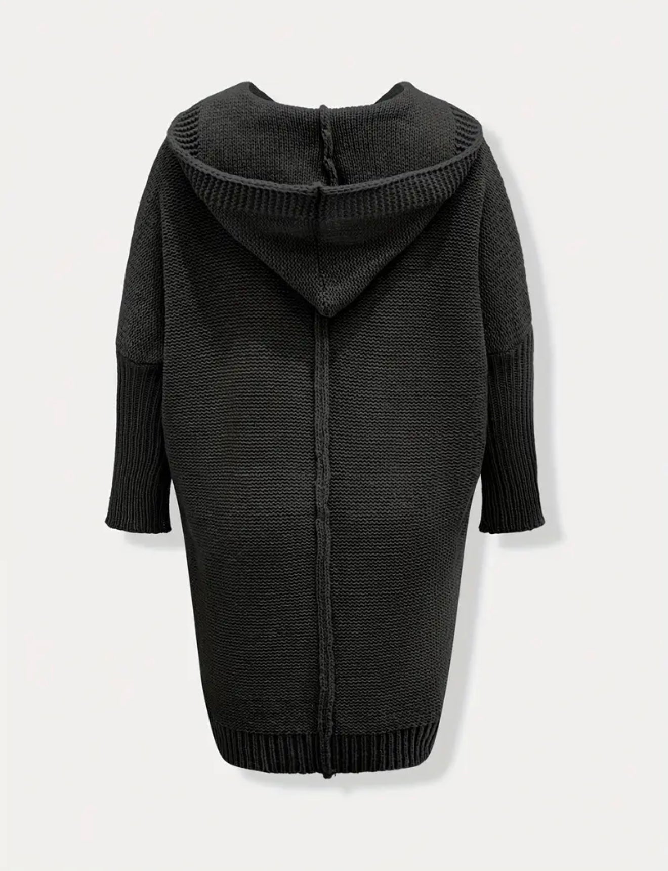 Gemütliche Damen Strickjacke mit Kapuze | Lang