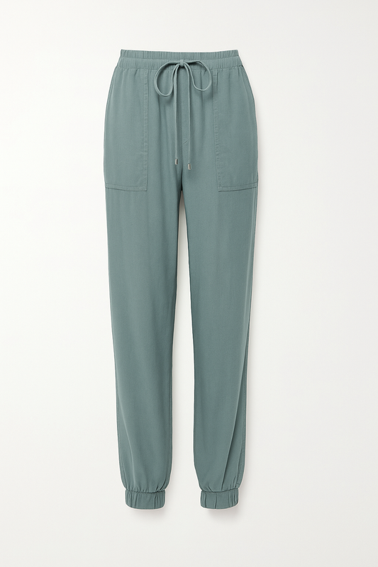 Lockere Damen Hose mit Kordelzug und Bund