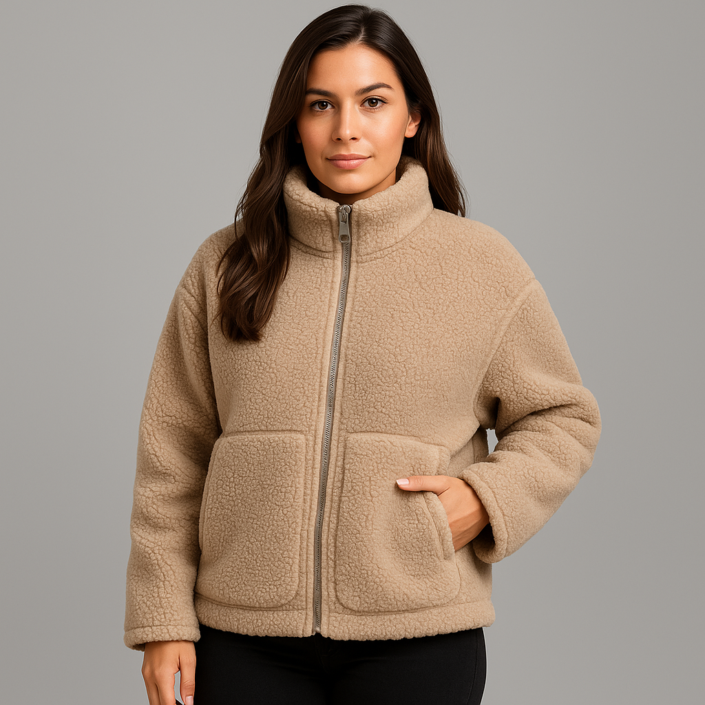Damen Fleecejacke mit Stehkragen