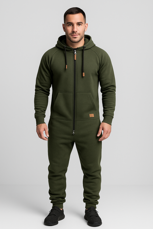 Herren-Overall mit Kapuze und Reißverschluss | Bequem
