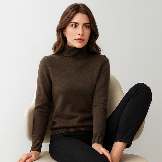 Damen Rollkragenpullover mit feinem Strick