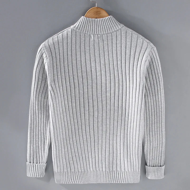 Elegante Herren-Strickjacke im Ripp-Design – Zeitlos, Weich & Bequem