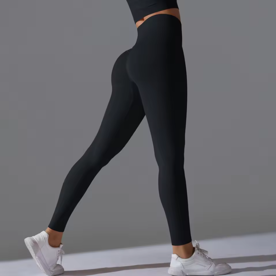 Nahtlose Leggings mit hohem Bund und elastischer Passform