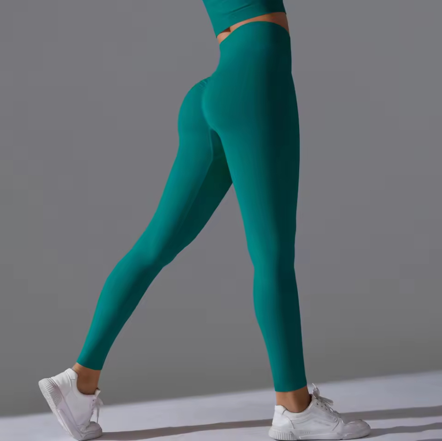Sportliche Nahtlose Leggings mit hohem Bund und elastischer Passform