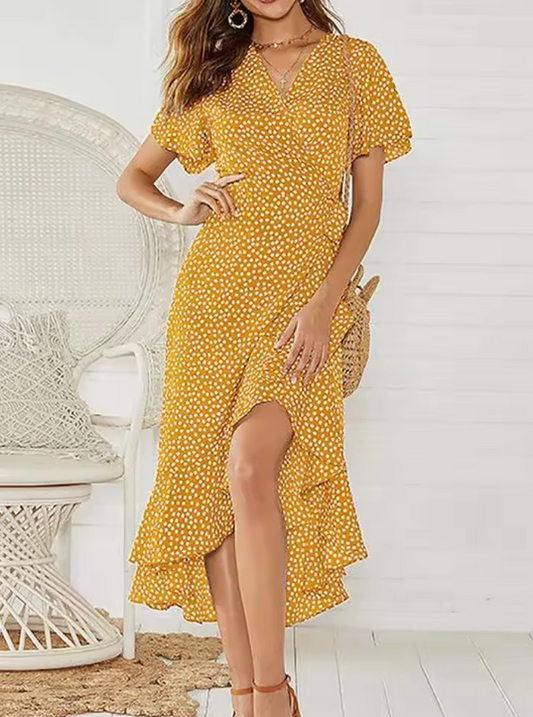 Stilvolles Midi Kleid für Damen mit seitlichem Schlitz