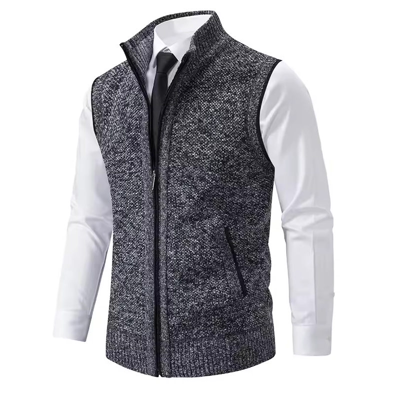 Elegante Strickjacke für Herren | Strickweste mit Zipper