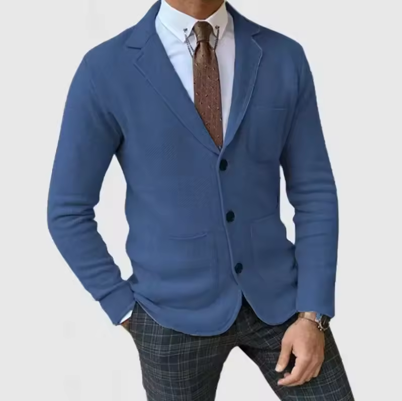 Strickjacke mit Reverskragen und Knopfleiste