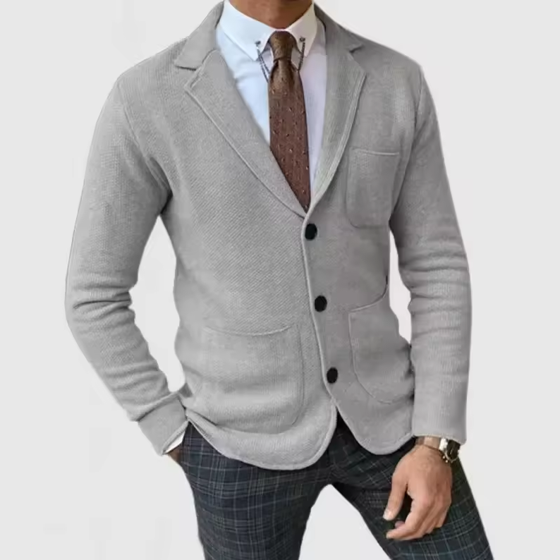 Strickjacke mit Reverskragen und Knopfleiste