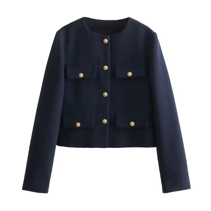 Elegante Damen Jacke mit Knopfdetails | Kurz