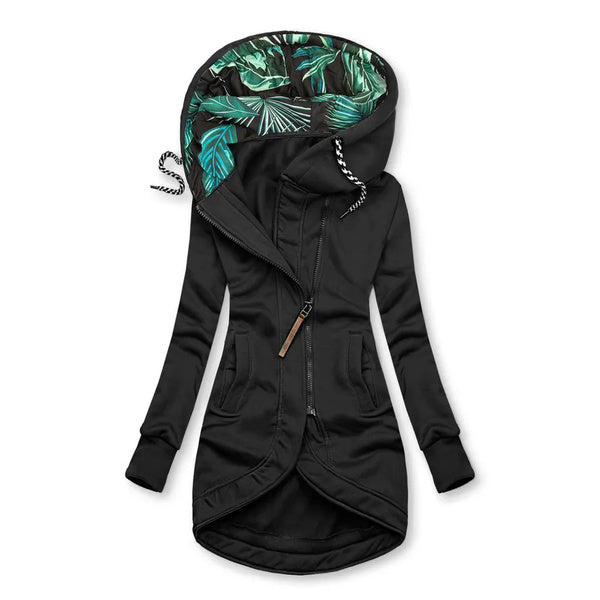 Damen Übergangsjacke mit Kapuze | Lang