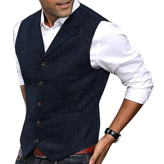 Klassische Weste für Herren mit Knopfleiste und V-Ausschnitt