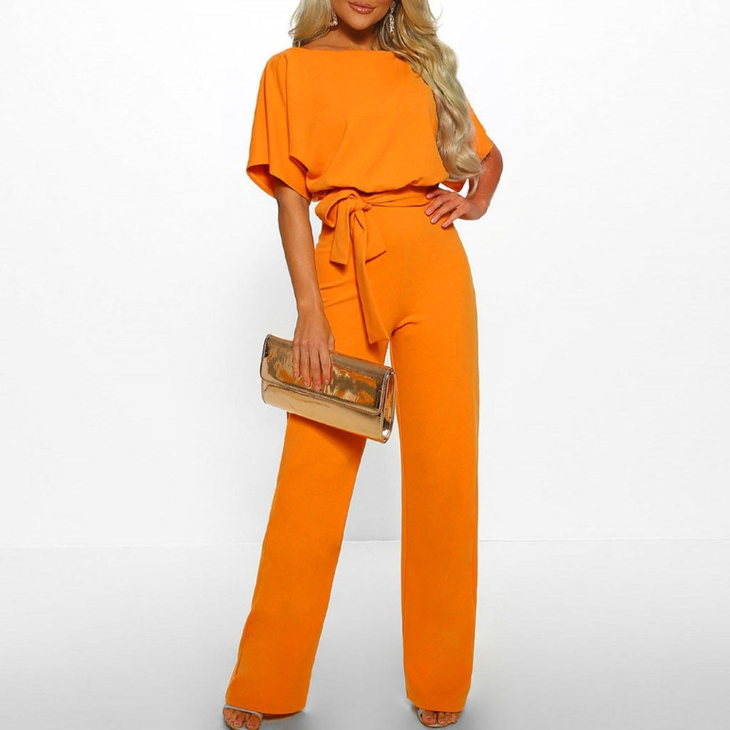 Eleganter Jumpsuit mit Taillengürtel und geradem Schnitt