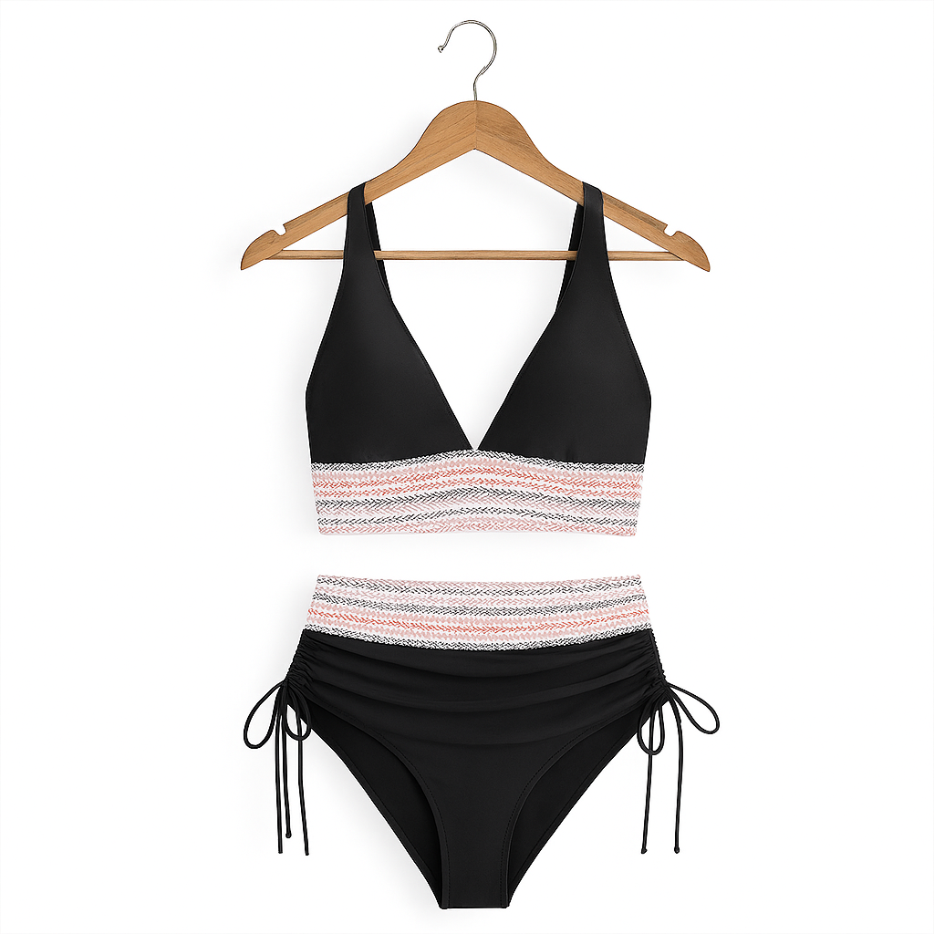 Bikini-Set mit Häkelspitze und verstellbaren Seitenbändern