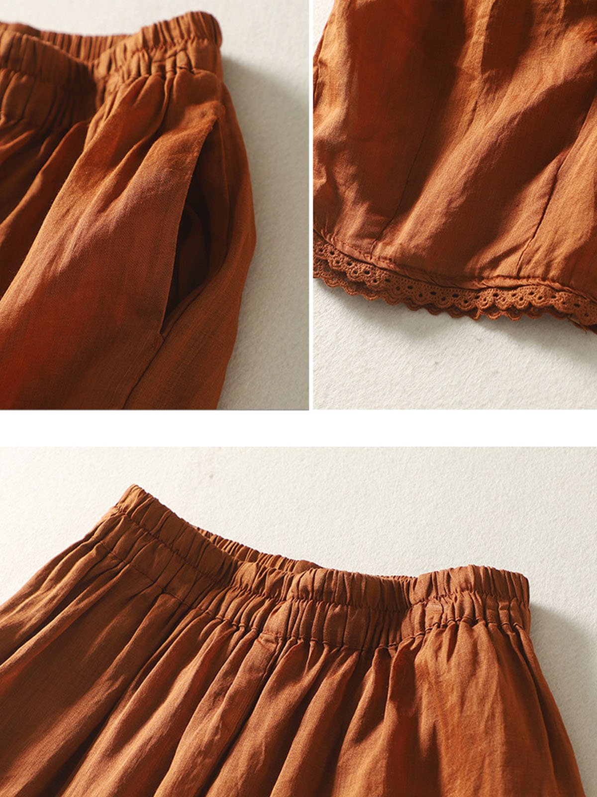 Damen Hose mit weitem Bein und elastischem Bund