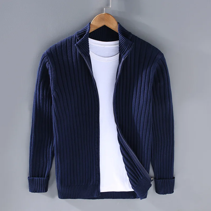 Elegante Herren-Strickjacke im Ripp-Design – Zeitlos, Weich & Bequem