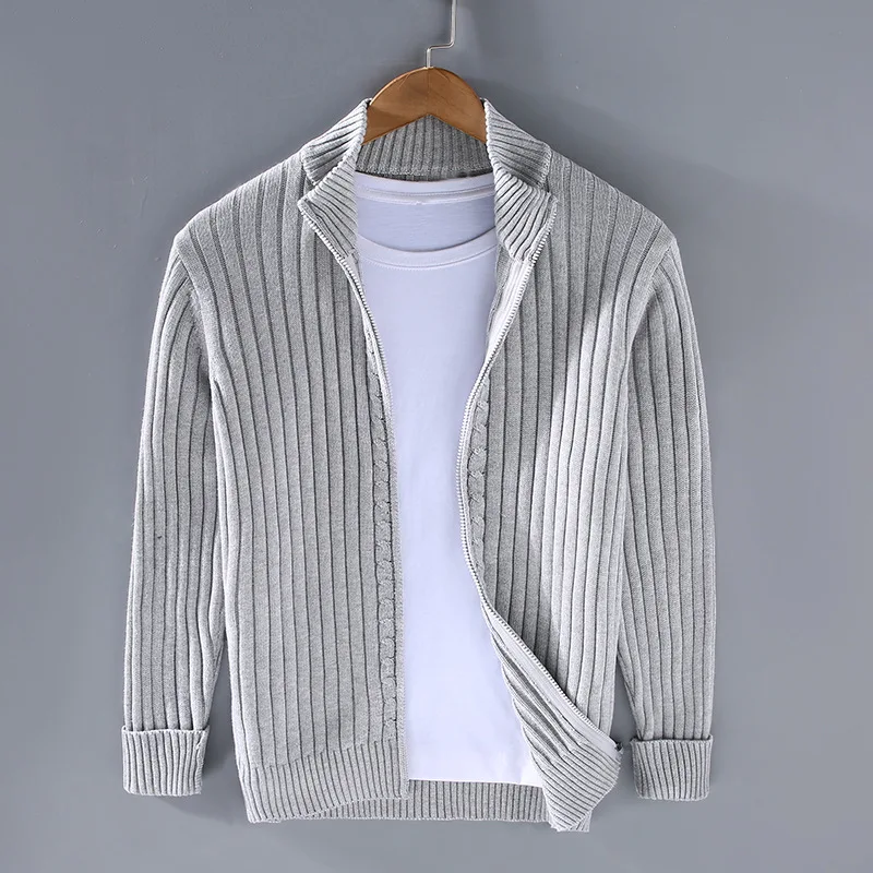 Elegante Herren-Strickjacke im Ripp-Design – Zeitlos, Weich & Bequem