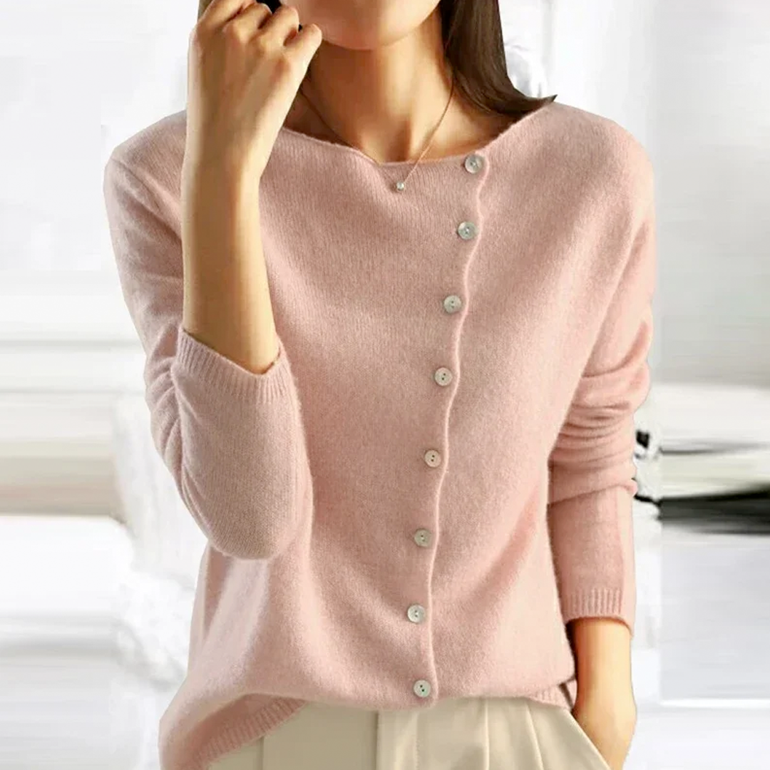 Damen Strickjacke mit V-Ausschnitt und Knopfleiste