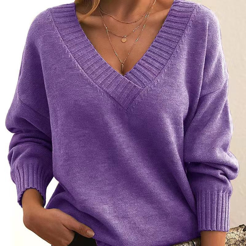 Stilvoller Pullover für Damen mit V-Ausschnitt