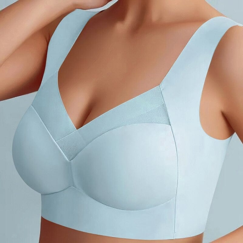 Damen-BH ohne Bügel mit breiten Trägern und transparenten Einsätzen