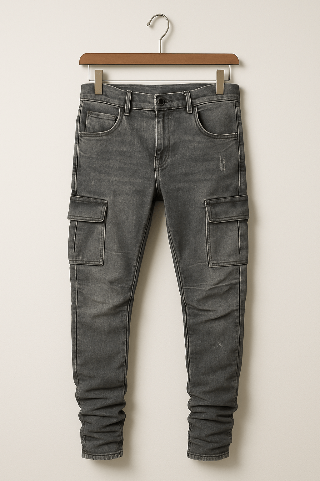Herren-Cargohose mit schmal zulaufendem Schnitt und mehreren Beintaschen