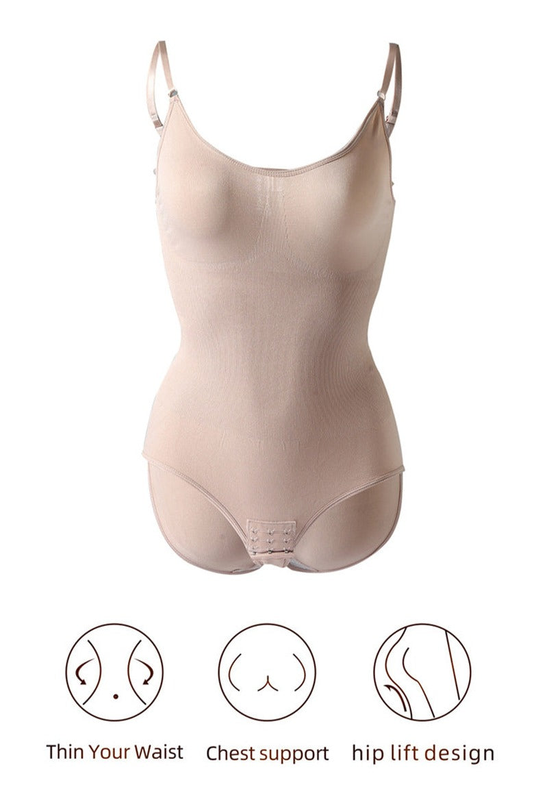 Elastischer Body mit tiefem Ausschnitt und breiten Trägern