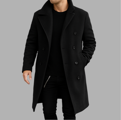 Eleganter langer Mantel für Herren | Warm