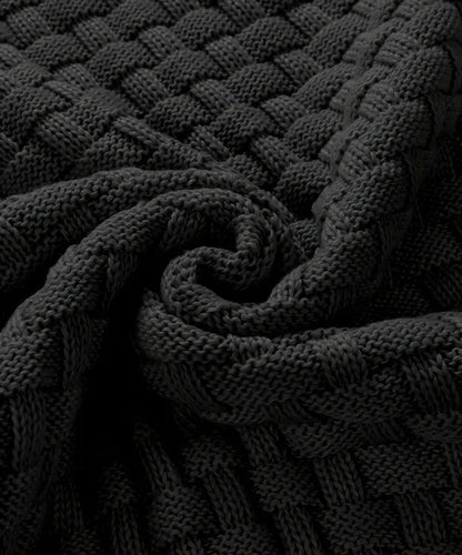 Herren Strickpullover mit Stehkragen und Knopfleiste